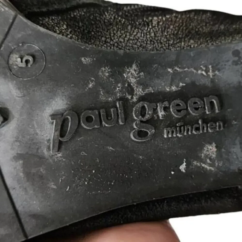 Paul Green rocking ankle boots black suede and metallic leather women's Size 7.5
